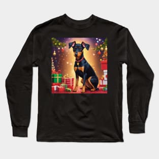 christmas style Manchester terrier Long Sleeve T-Shirt